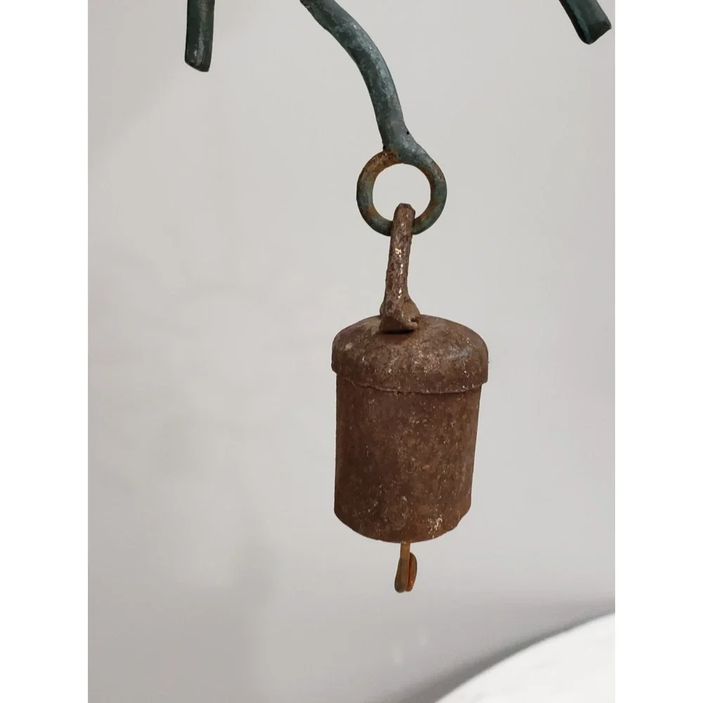 Vintage Verdigris Sun Chime‎ Garden  Decor Mobile Rustic Whimsical 90s Celestial